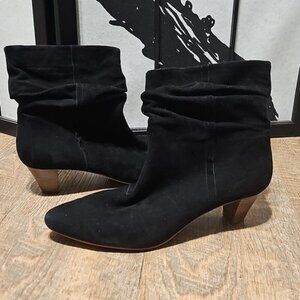 Silent D Black Slouchy Ankle Pointed Toe Heeled Boots Size 8.5